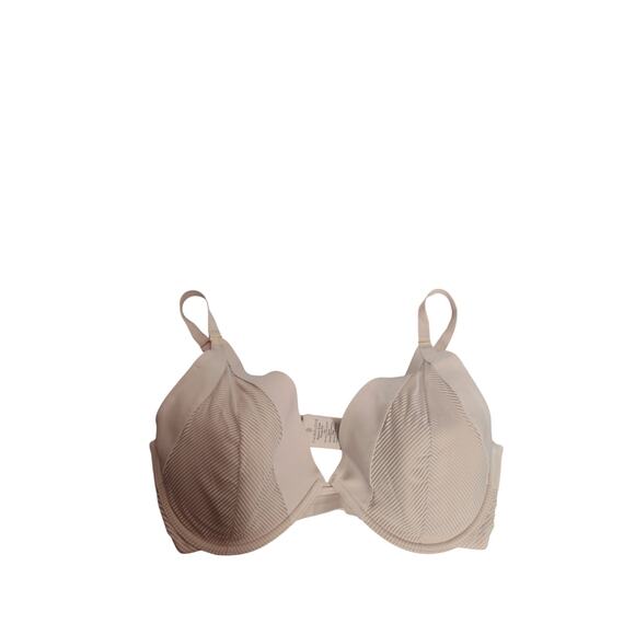 ThirdLove Other - ThirdLove Shadow Stripe Plunge Bra Padded Pushup 36F nude